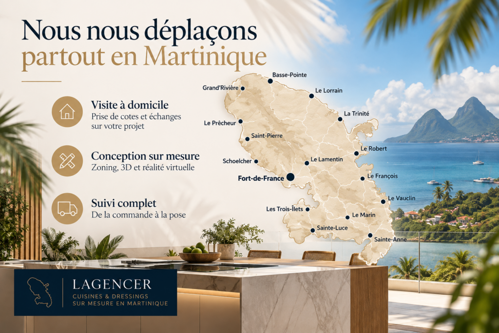 Conception de cuisines sur mesure à domicile partout en Martinique – Lagencer